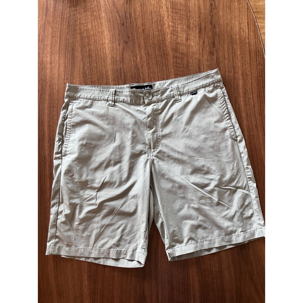 Travis Mathew Golf Shorts Mens 36 Sports Performance Stretch 9” Tan Chino